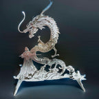 Dragon on the Mountain Mythical Creature Model Kit - 3d metal puzzle by Extoril
