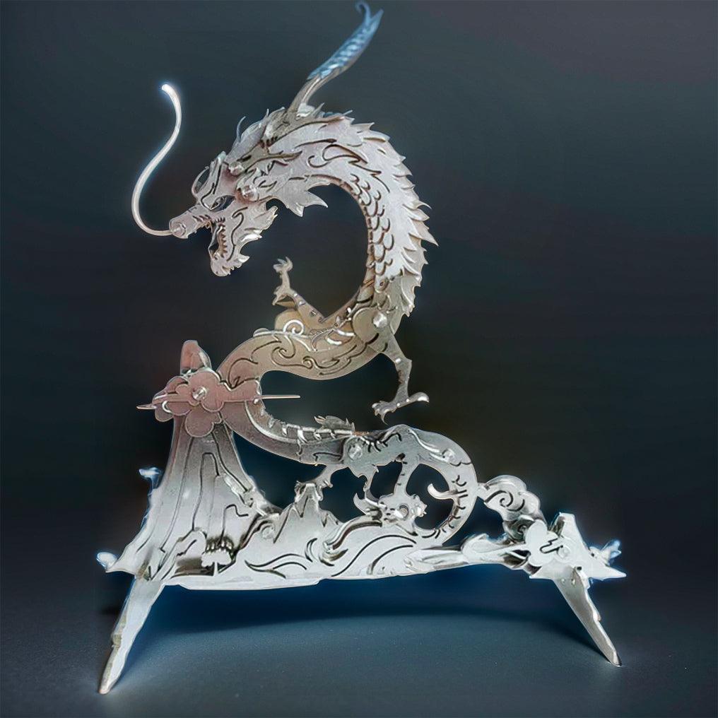 Dragon on the Mountain Mythical Creature Model Kit - 3d metal puzzle by Extoril