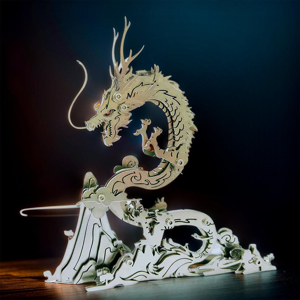 Dragon on the Mountain Mythical Creature Model Kit - 3d metal puzzle by Extoril