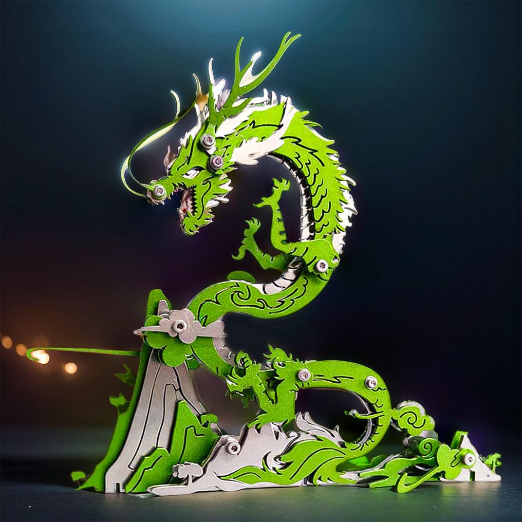 Dragon on the Mountain Mythical Creature Model Kit - 3d metal puzzle by Extoril
