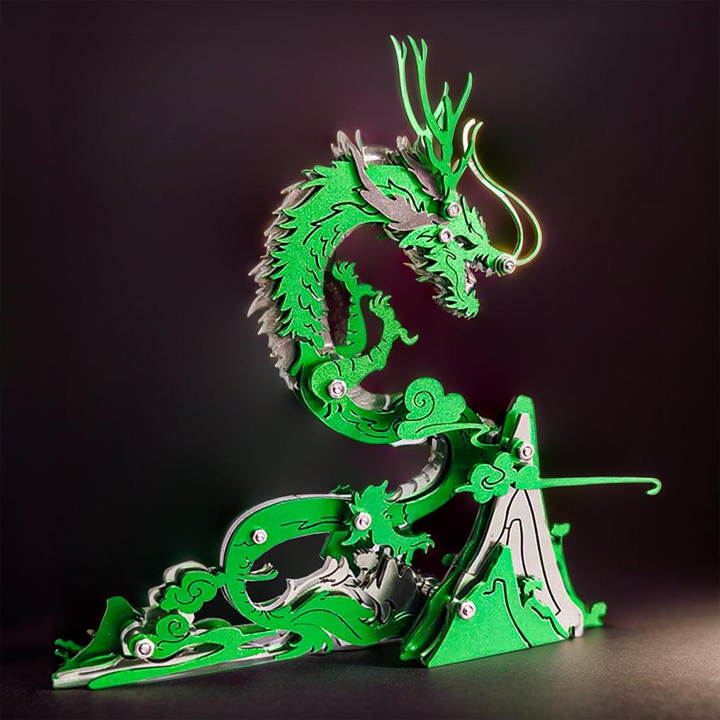 Dragon on the Mountain Mythical Creature Model Kit - 3d metal puzzle by Extoril