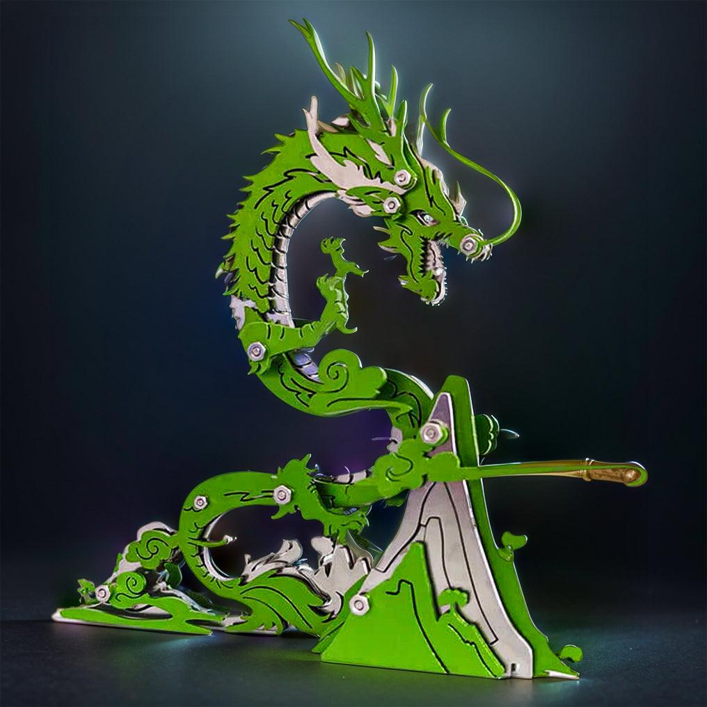 Dragon on the Mountain Mythical Creature Model Kit - 3d metal puzzle by Extoril