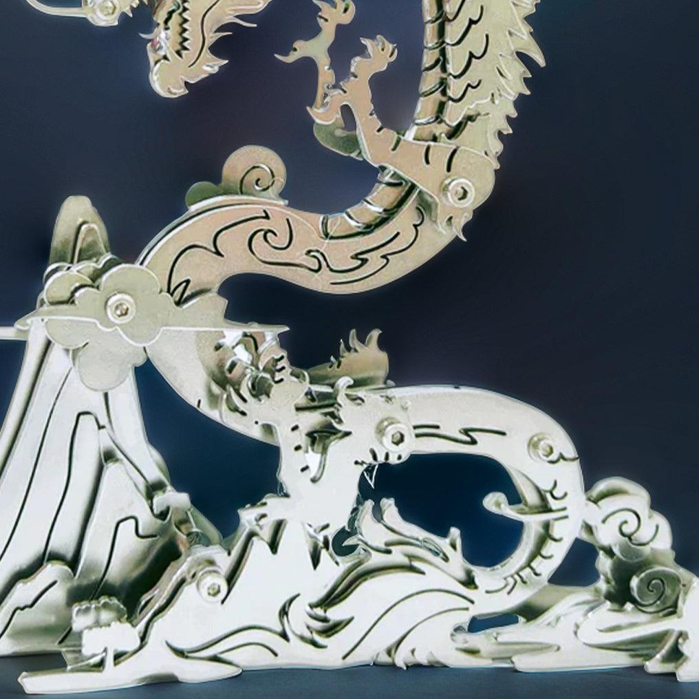 Dragon on the Mountain Mythical Creature Model Kit - 3d metal puzzle by Extoril