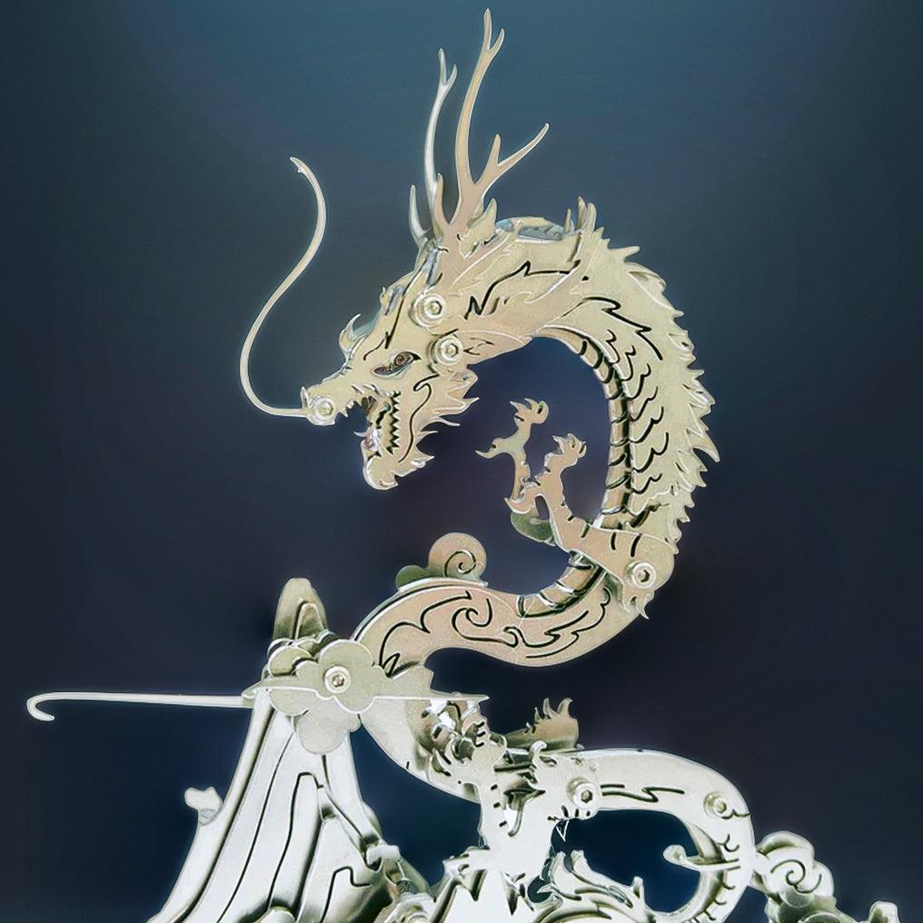 Dragon on the Mountain Mythical Creature Model Kit - 3d metal puzzle by Extoril