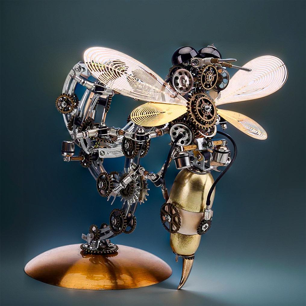 Luminous Steampunk Wasp Mechanical Model Kit - 3d metal puzzle by Extoril