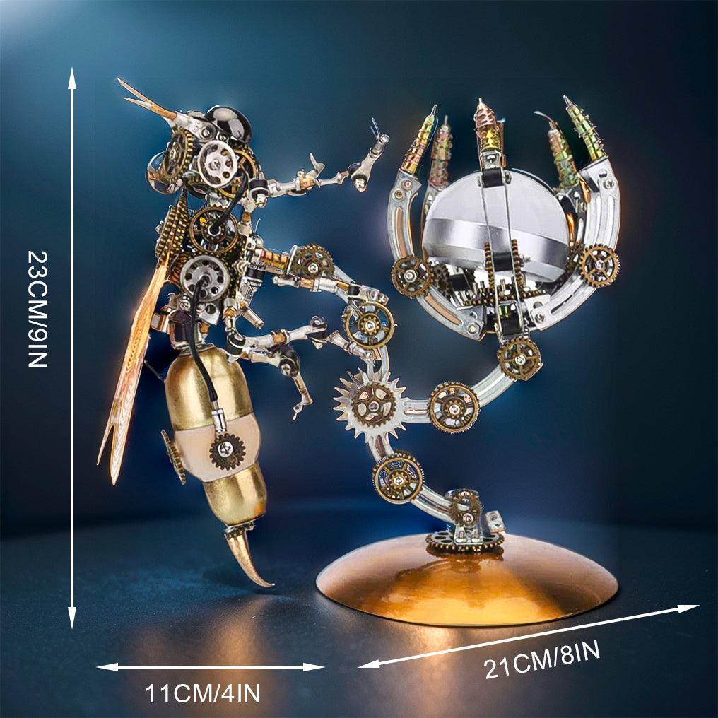 Luminous Steampunk Wasp Mechanical Model Kit - 3d metal puzzle by Extoril