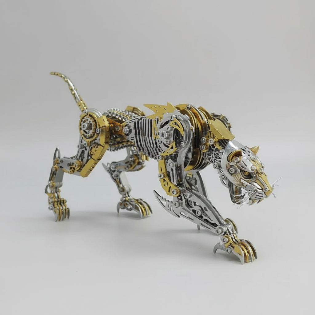 3D Metal Steampunk Leopard Puzzle 300pc - 3d metal puzzle by Extoril