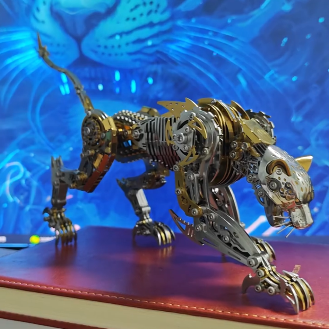 3D Metal Steampunk Leopard Puzzle 300pc - 3d metal puzzle by Extoril