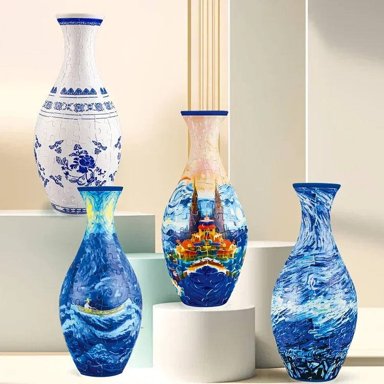 160-Piece 3D Puzzle Flower Vase Kit - DIY Flower by Extoril