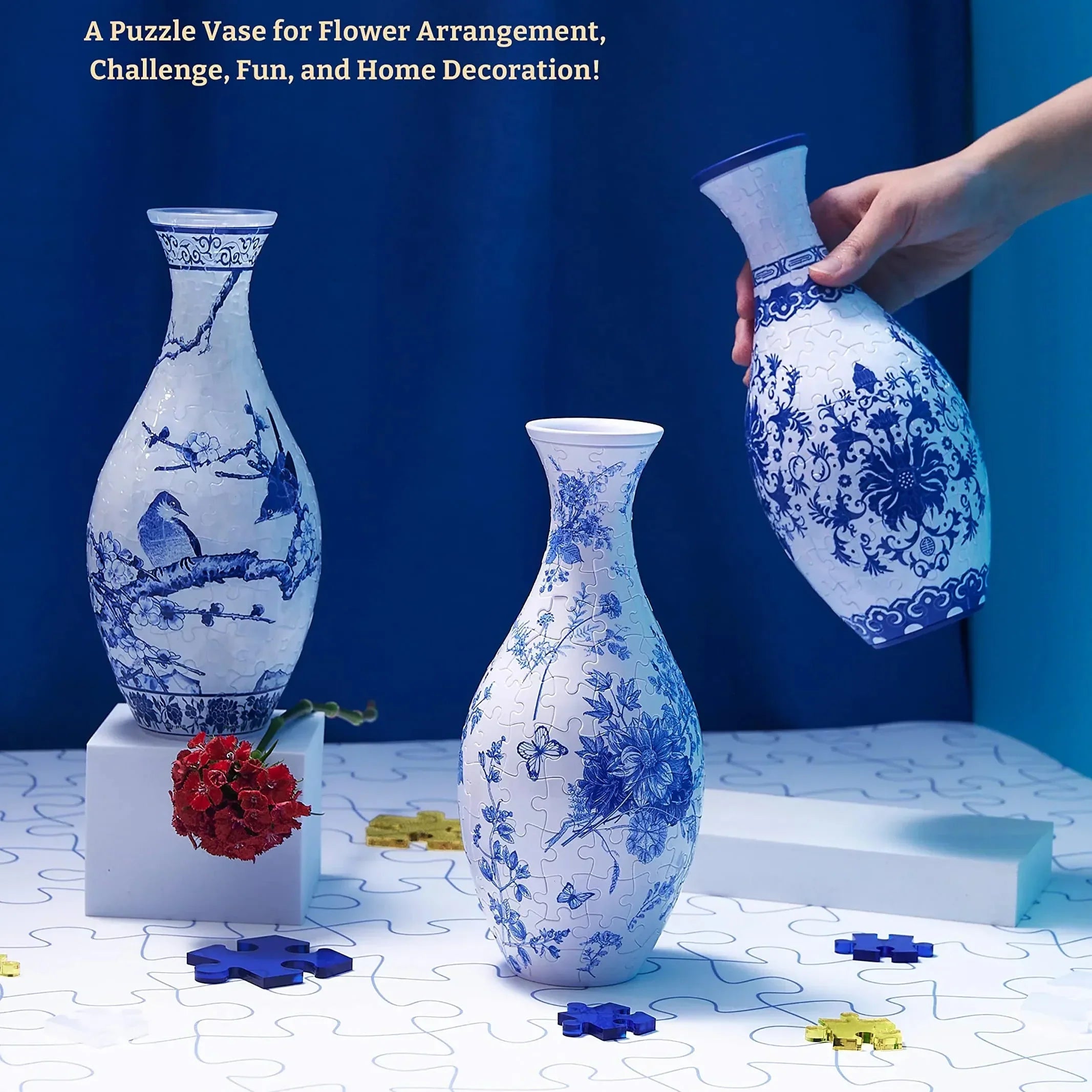 160-Piece 3D Puzzle Flower Vase Kit - DIY Flower by Extoril