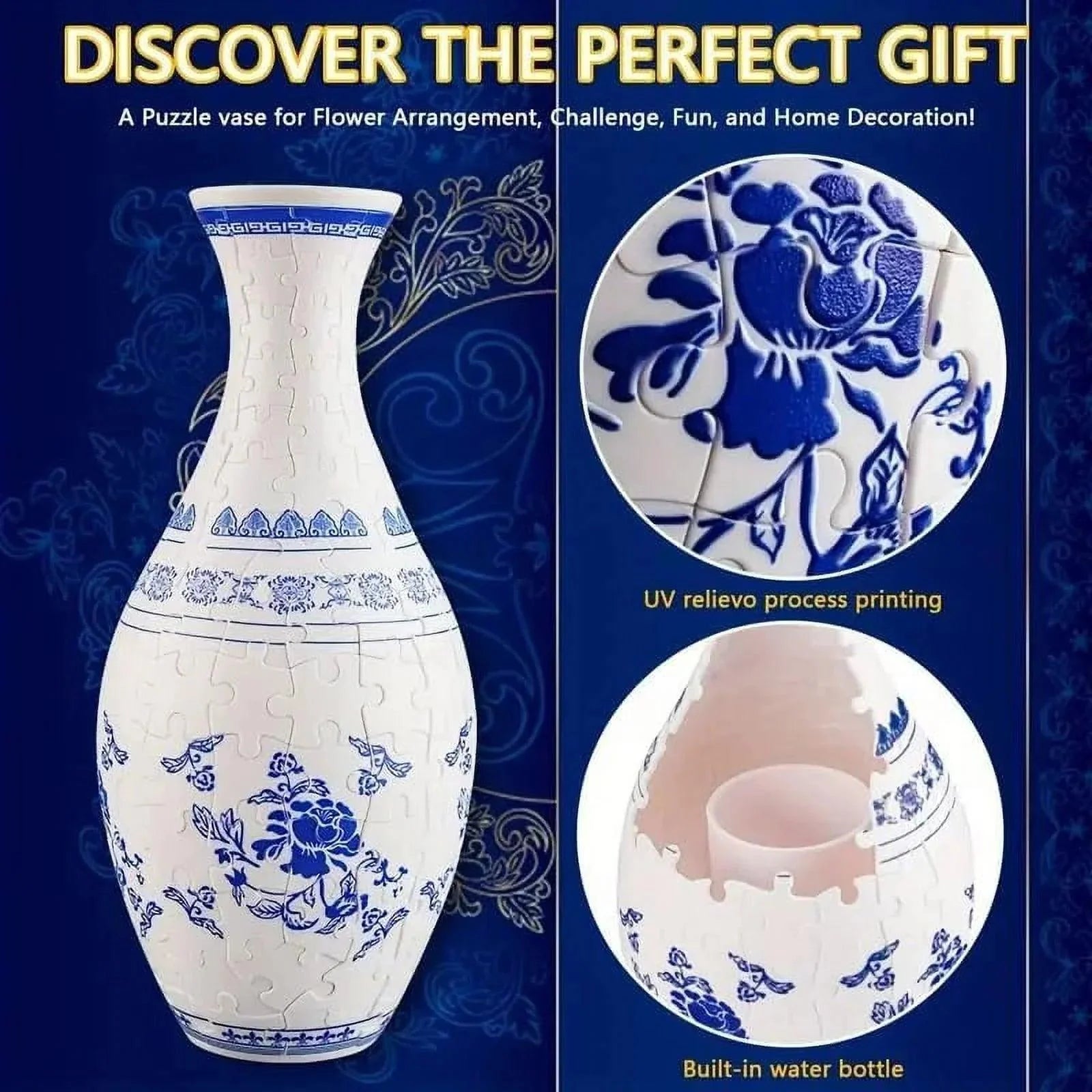 160-Piece 3D Puzzle Flower Vase Kit - DIY Flower by Extoril