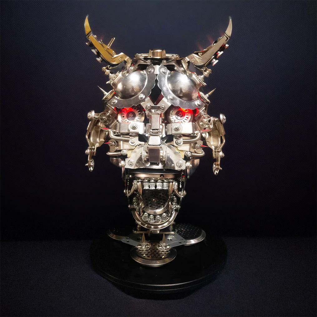 DIY 3D Mechanical Punk Hannya Japanese Ghast Mask Metal Puzzles Assembly Model - 3d metal puzzle by Extoril