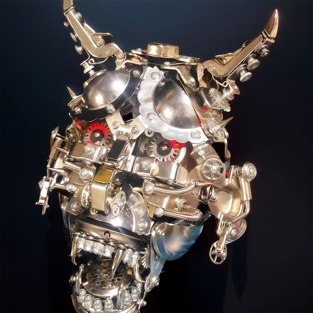 DIY 3D Mechanical Punk Hannya Japanese Ghast Mask Metal Puzzles Assembly Model - 3d metal puzzle by Extoril