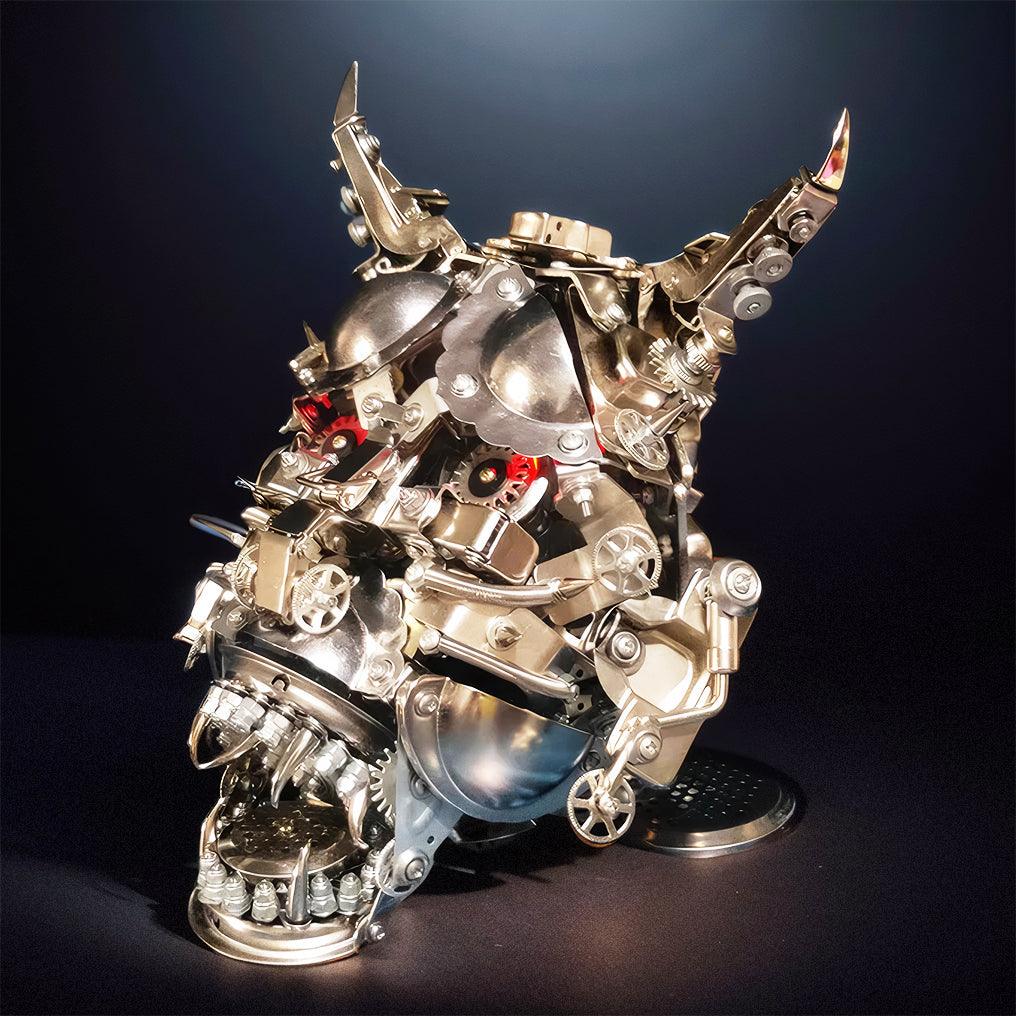 DIY 3D Mechanical Punk Hannya Japanese Ghast Mask Metal Puzzles Assembly Model - 3d metal puzzle by Extoril