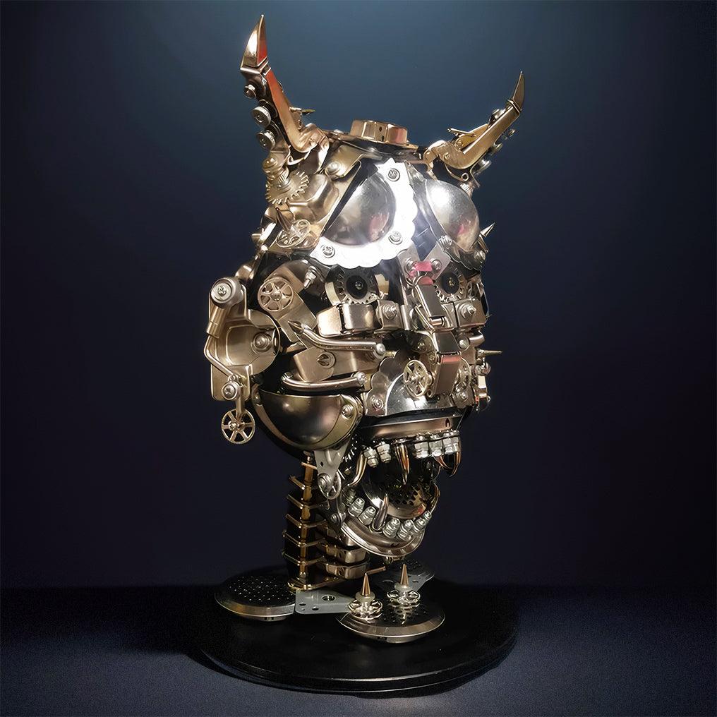 DIY 3D Mechanical Punk Hannya Japanese Ghast Mask Metal Puzzles Assembly Model - 3d metal puzzle by Extoril