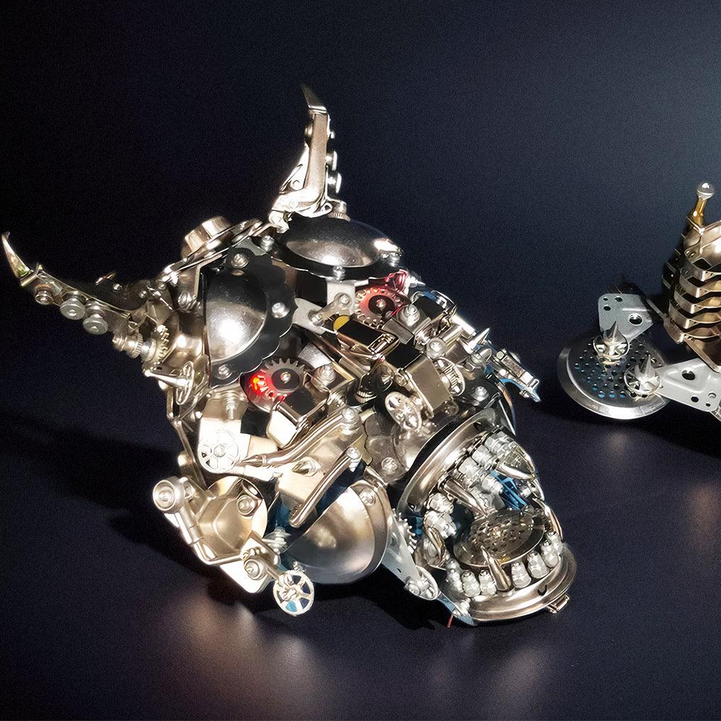 DIY 3D Mechanical Punk Hannya Japanese Ghast Mask Metal Puzzles Assembly Model - 3d metal puzzle by Extoril
