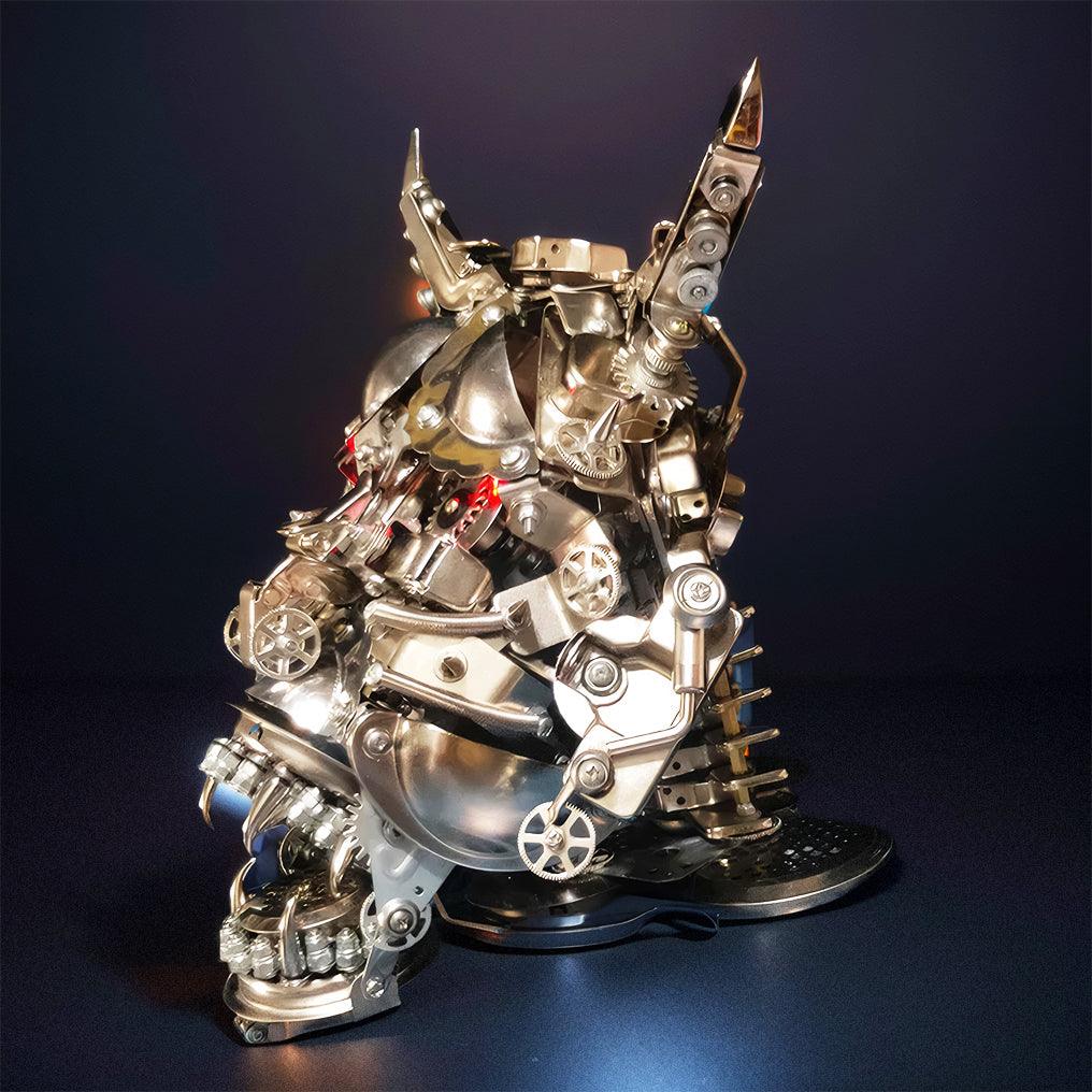 DIY 3D Mechanical Punk Hannya Japanese Ghast Mask Metal Puzzles Assembly Model - 3d metal puzzle by Extoril