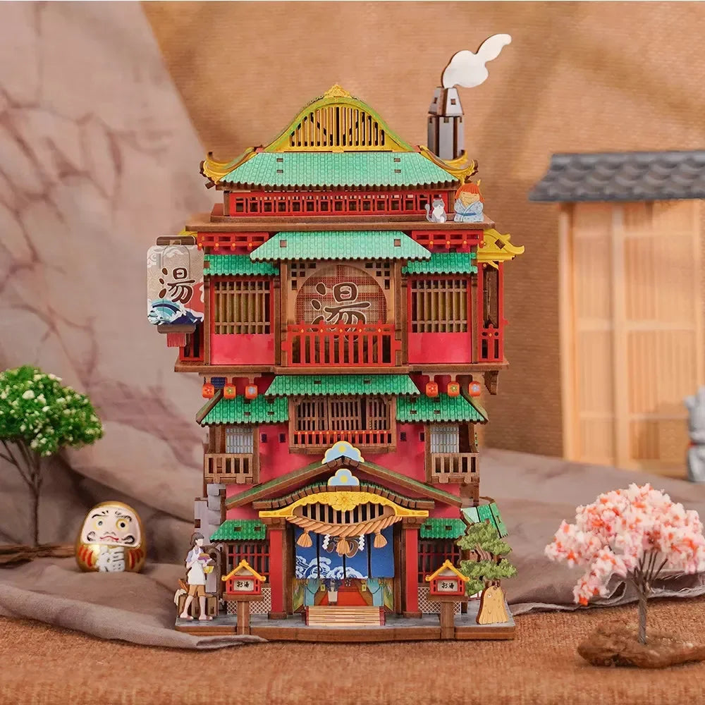 3D Wooden Puzzle Onsen Saga Miniature kit - 3D Wooden Puzzle by Extoril