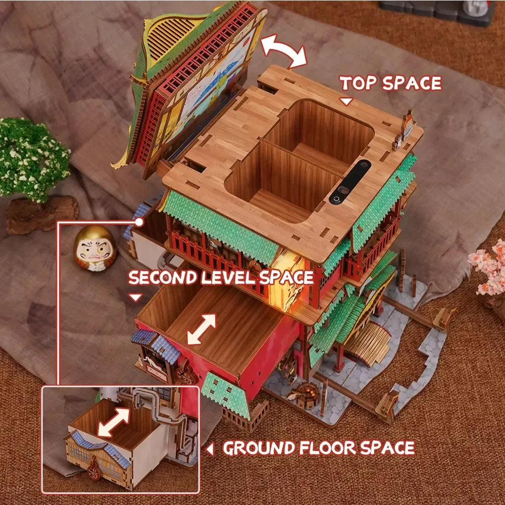 3D Wooden Puzzle Onsen Saga Miniature kit - 3D Wooden Puzzle by Extoril