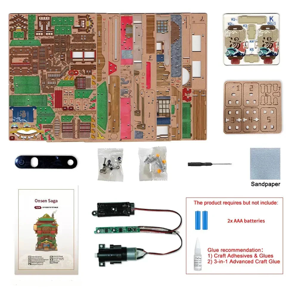 3D Wooden Puzzle Onsen Saga Miniature kit - 3D Wooden Puzzle by Extoril