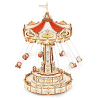 Enchanted Carousel Swing Ride Music Box - 3D Wooden Puzzle by Extoril
