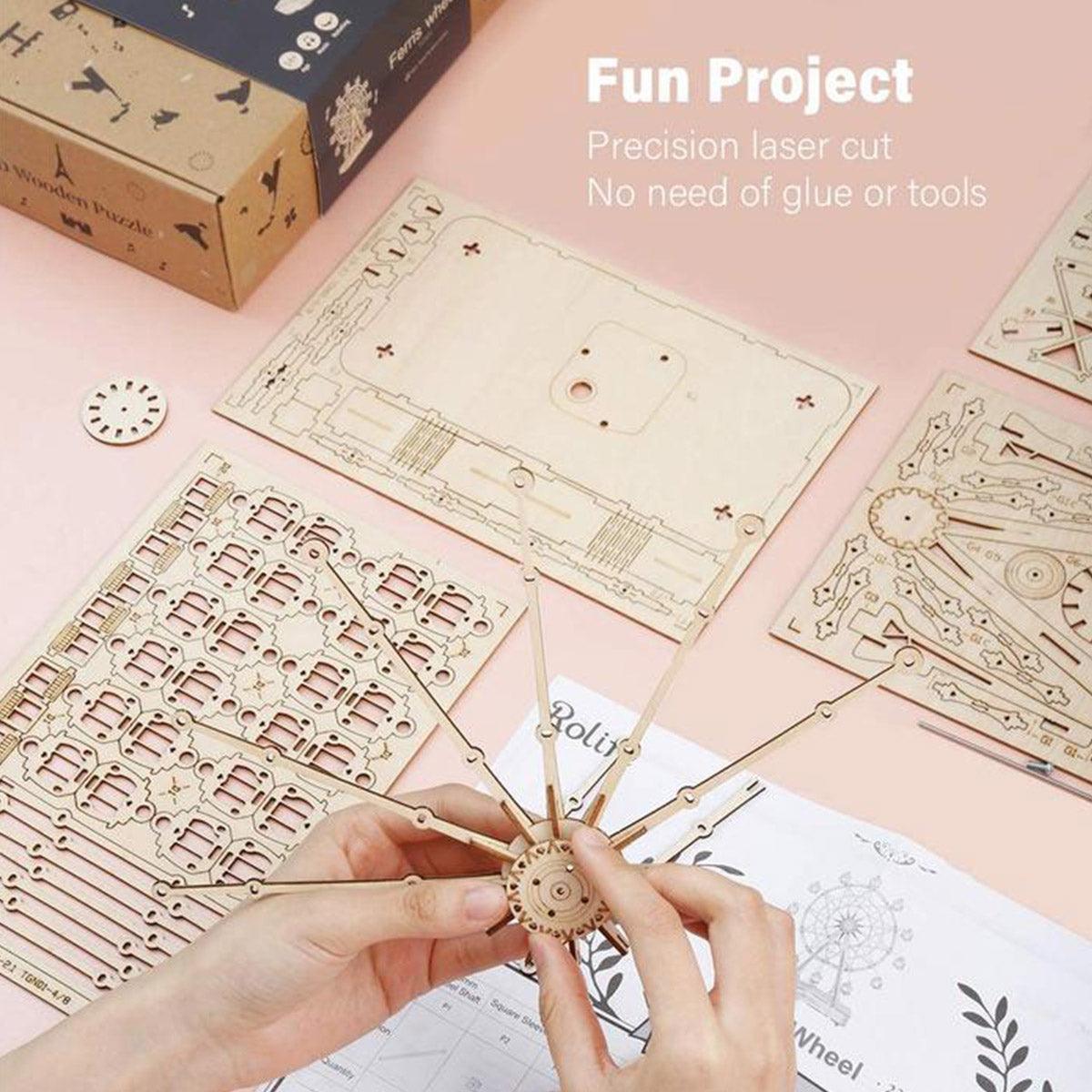 Ferris Wheel Wooden Music Box - 3D Wooden Puzzle by Extoril