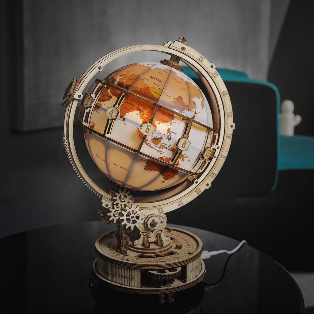 Illuminated Globe 3D Wooden Puzzle - 3D Wooden Puzzle by Extoril