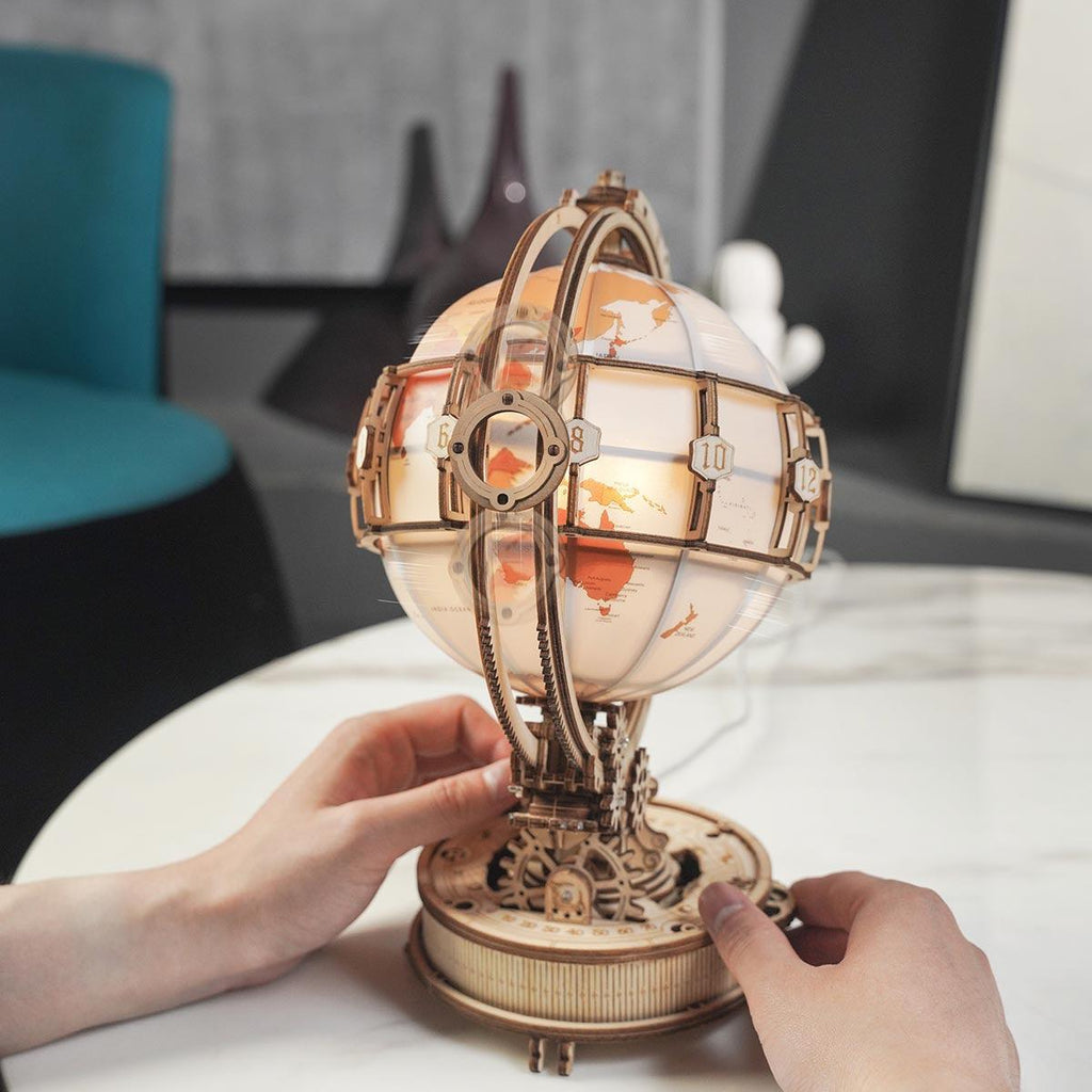 Illuminated Globe 3D Wooden Puzzle - 3D Wooden Puzzle by Extoril