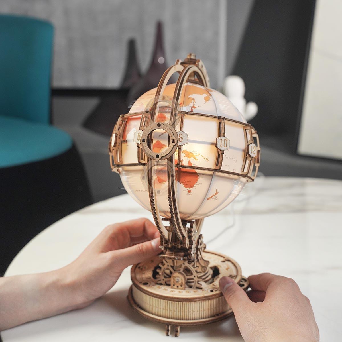 Illuminated Globe 3D Wooden Puzzle - 3D Wooden Puzzle by Extoril