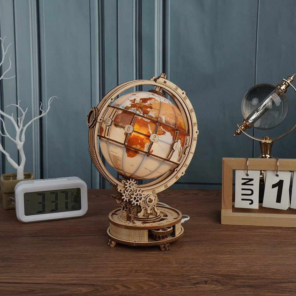 Illuminated Globe 3D Wooden Puzzle - 3D Wooden Puzzle by Extoril