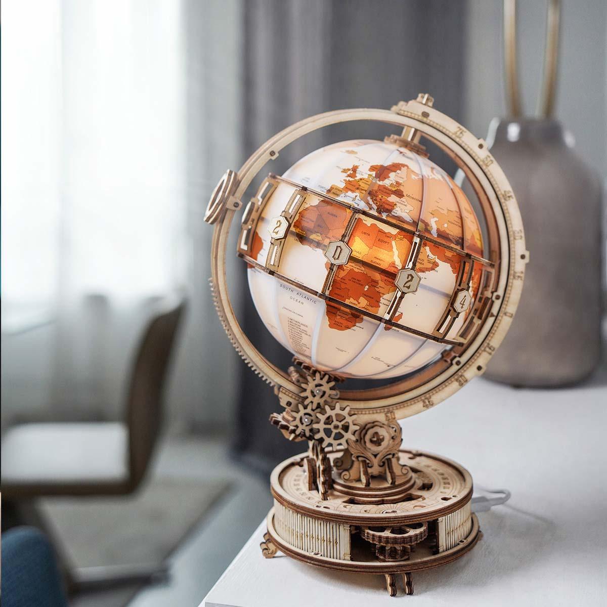 Illuminated Globe 3D Wooden Puzzle - 3D Wooden Puzzle by Extoril