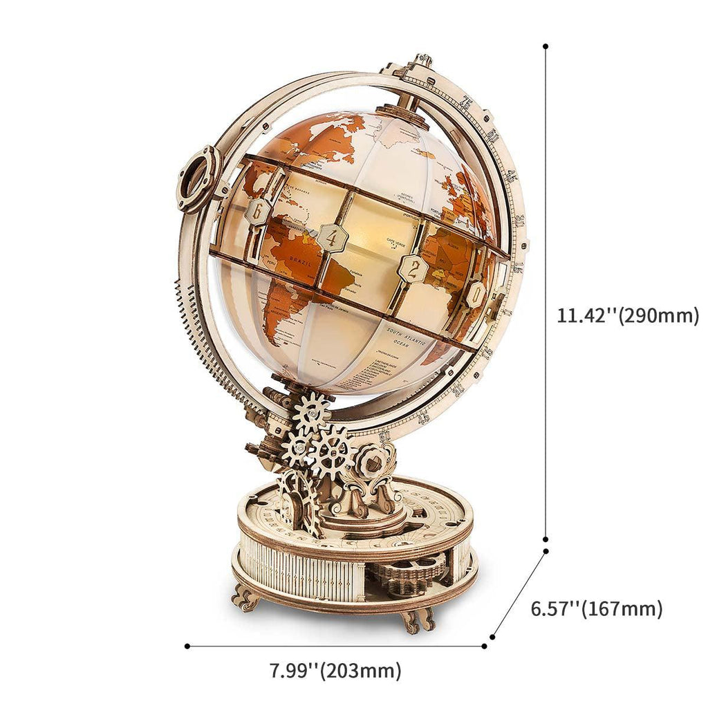 Illuminated Globe 3D Wooden Puzzle - 3D Wooden Puzzle by Extoril