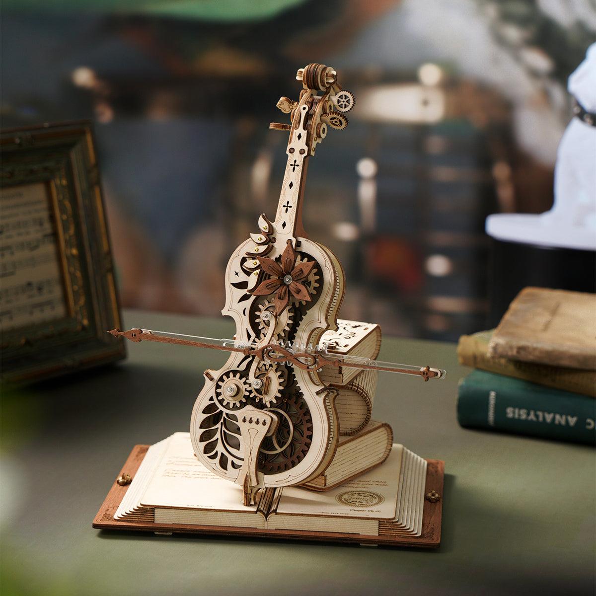 Magic Cello Mechanical Music Box 3D Wooden Puzzle - 3D Wooden Puzzle by Extoril