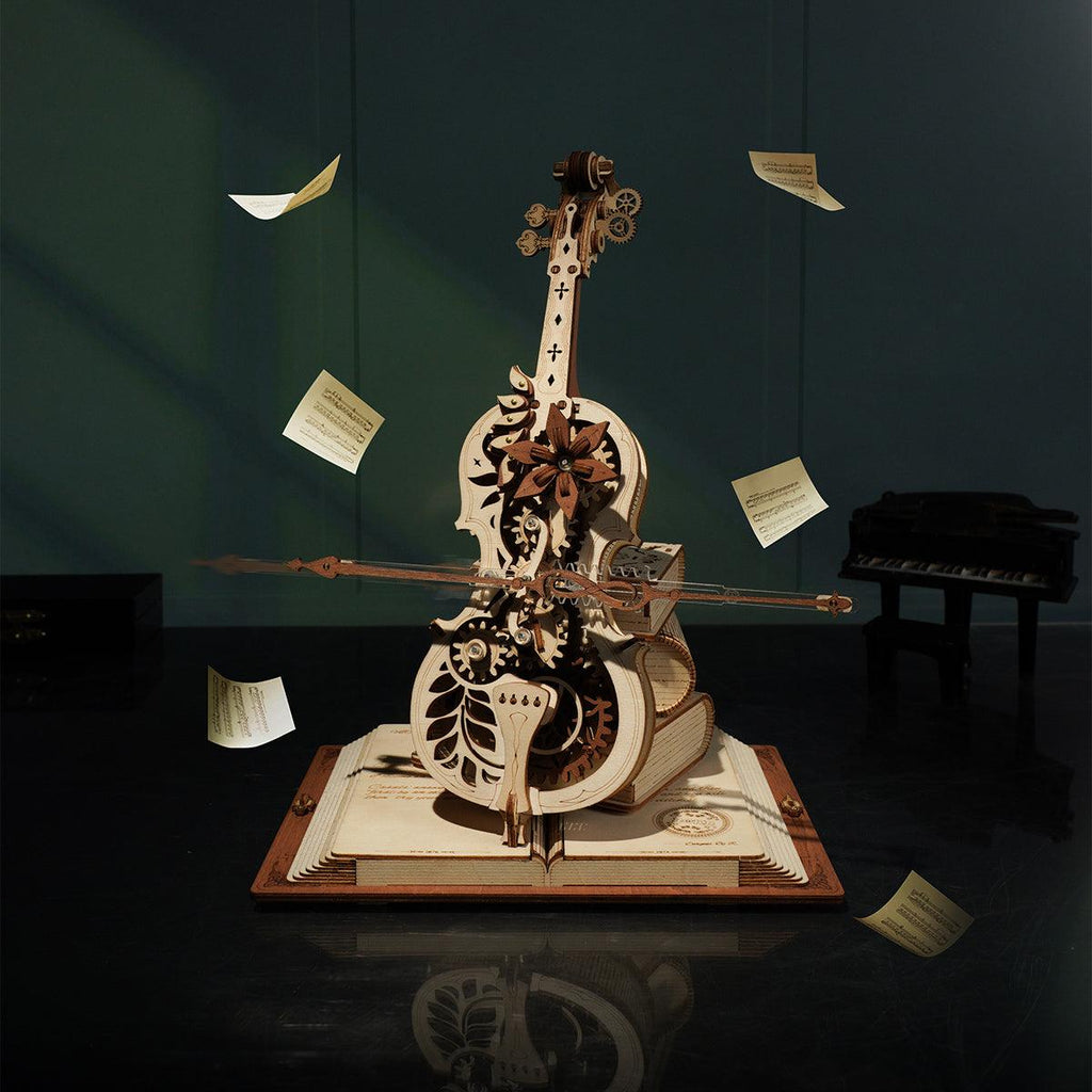 Magic Cello Mechanical Music Box 3D Wooden Puzzle - 3D Wooden Puzzle by Extoril