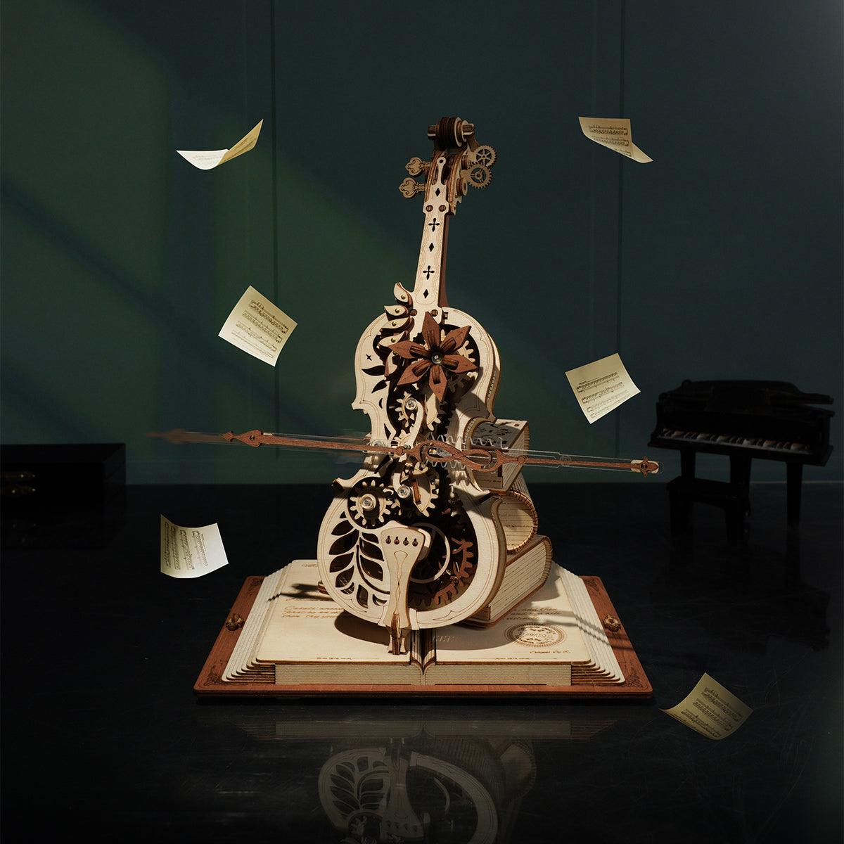 Magic Cello Mechanical Music Box 3D Wooden Puzzle - 3D Wooden Puzzle by Extoril