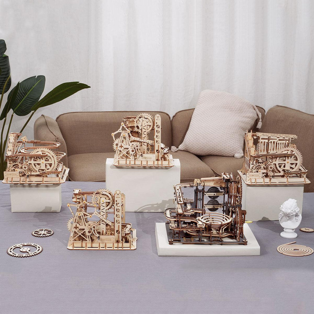 Master Marble Collection - Complete 5-Model Engineering Set - 3D Wooden Puzzle by Extoril