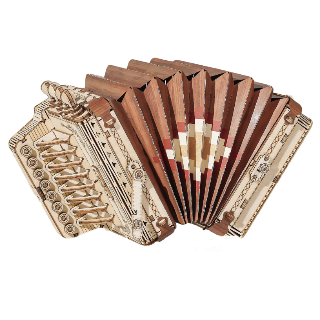 Melodic Accordion - Musical Wooden Model Kit - 3D Wooden Puzzle by Extoril