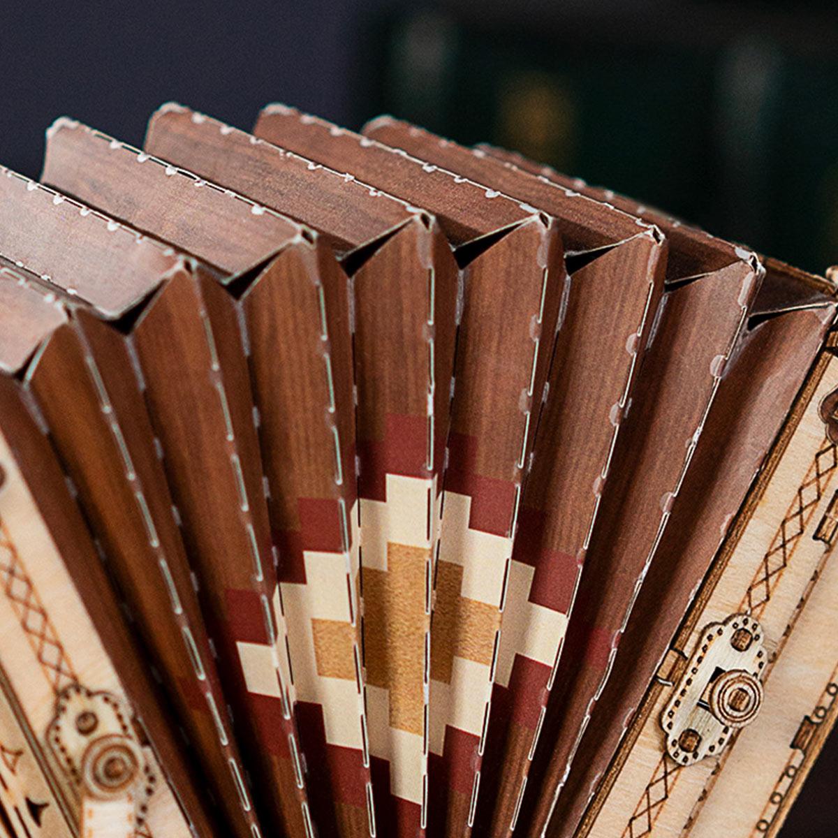 Melodic Accordion - Musical Wooden Model Kit - 3D Wooden Puzzle by Extoril