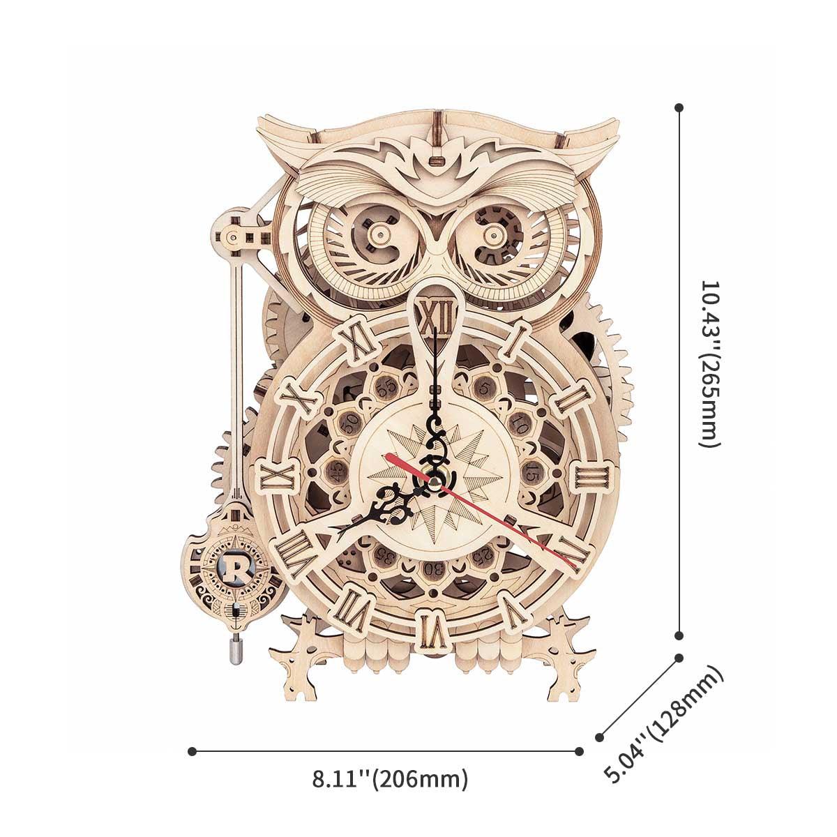 Nightwatch Owl Mechanical Timer Clock - 3D Wooden Puzzle by Extoril