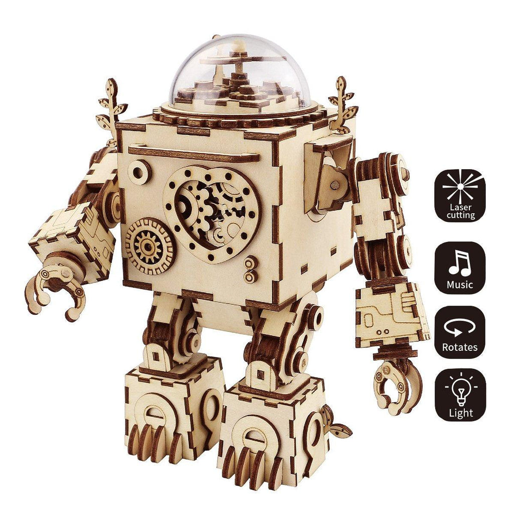 Orpheus Illuminator - Steampunk Music Box with Light - 3D Wooden Puzzle by Extoril