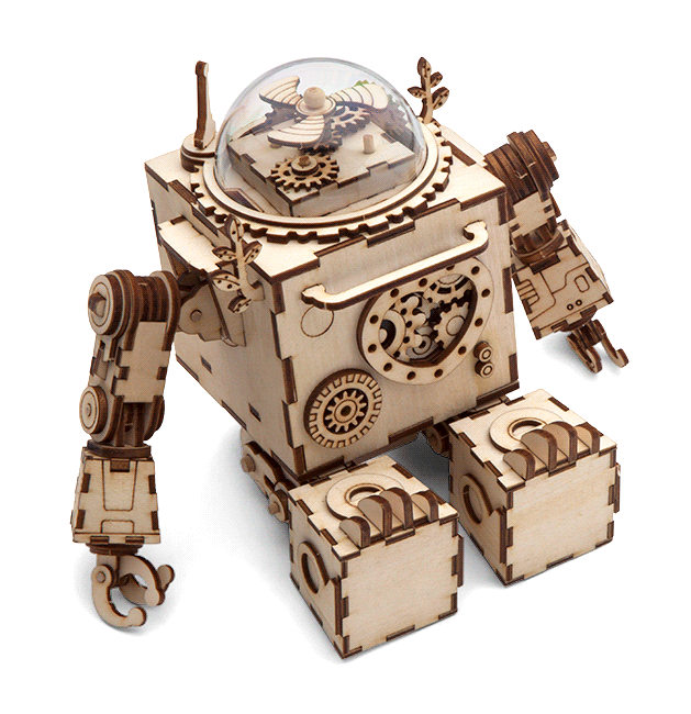 Orpheus Illuminator - Steampunk Music Box with Light - 3D Wooden Puzzle by Extoril