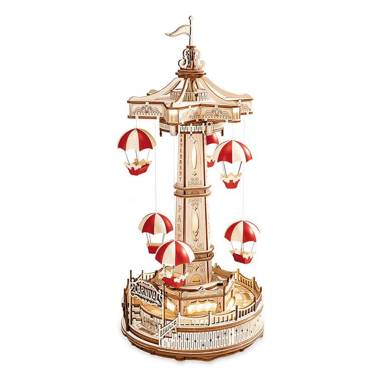 Parachute Tower DIY Music Box 3D Wooden Puzzle - 3D Wooden Puzzle by Extoril