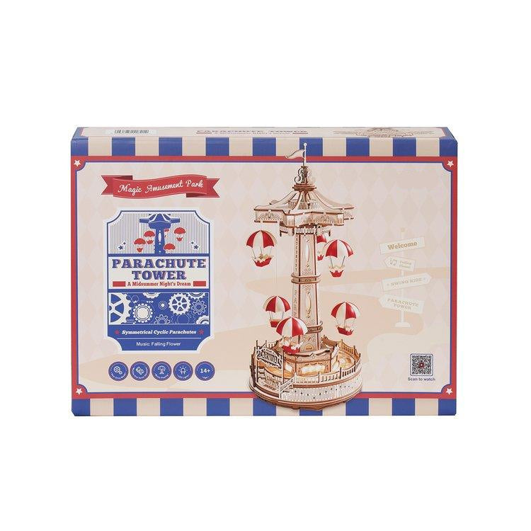 Parachute Tower DIY Music Box 3D Wooden Puzzle - 3D Wooden Puzzle by Extoril
