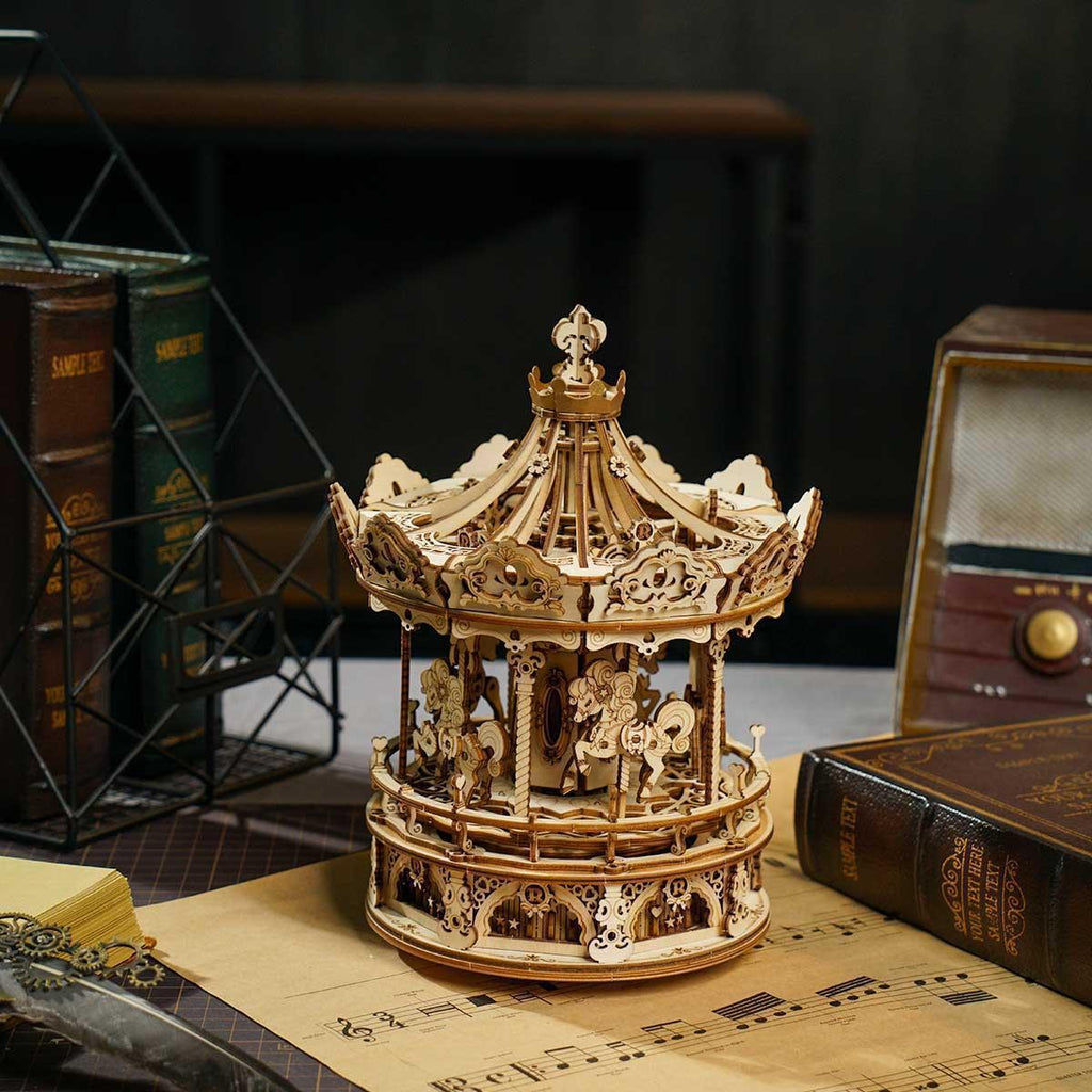 Romantic Carousel Dream - 3D Wooden Puzzle - 3D Wooden Puzzle by Extoril