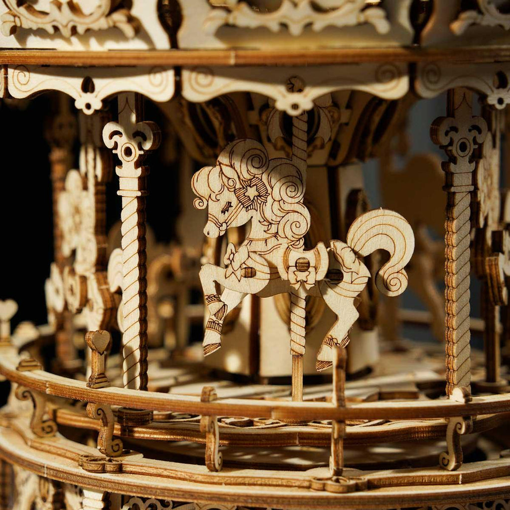 Romantic Carousel Dream - 3D Wooden Puzzle - 3D Wooden Puzzle by Extoril