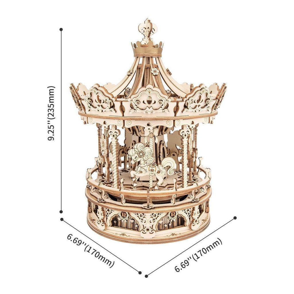 Romantic Carousel Dream - 3D Wooden Puzzle - 3D Wooden Puzzle by Extoril