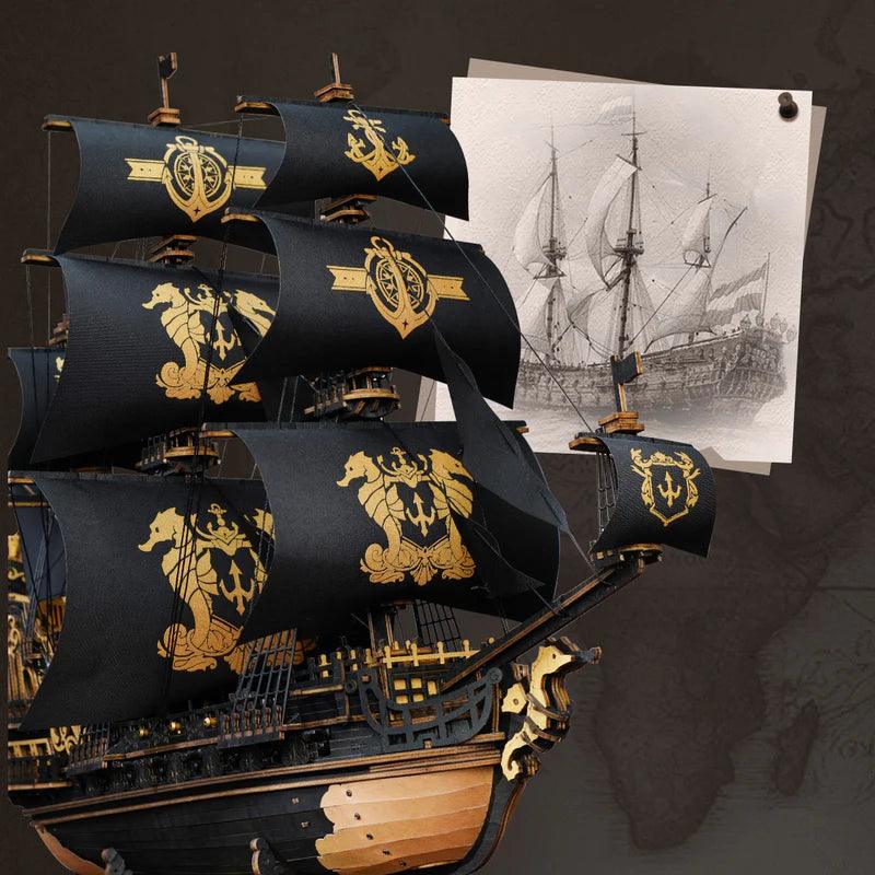 Royal Galleon Warship - 3D Wooden Puzzle - 3D Wooden Puzzle by Extoril