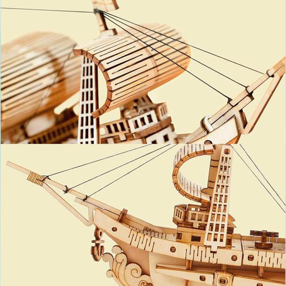 Sailling Ship 3D Wooden Puzzle Decor - 3D Wooden Puzzle by Extoril