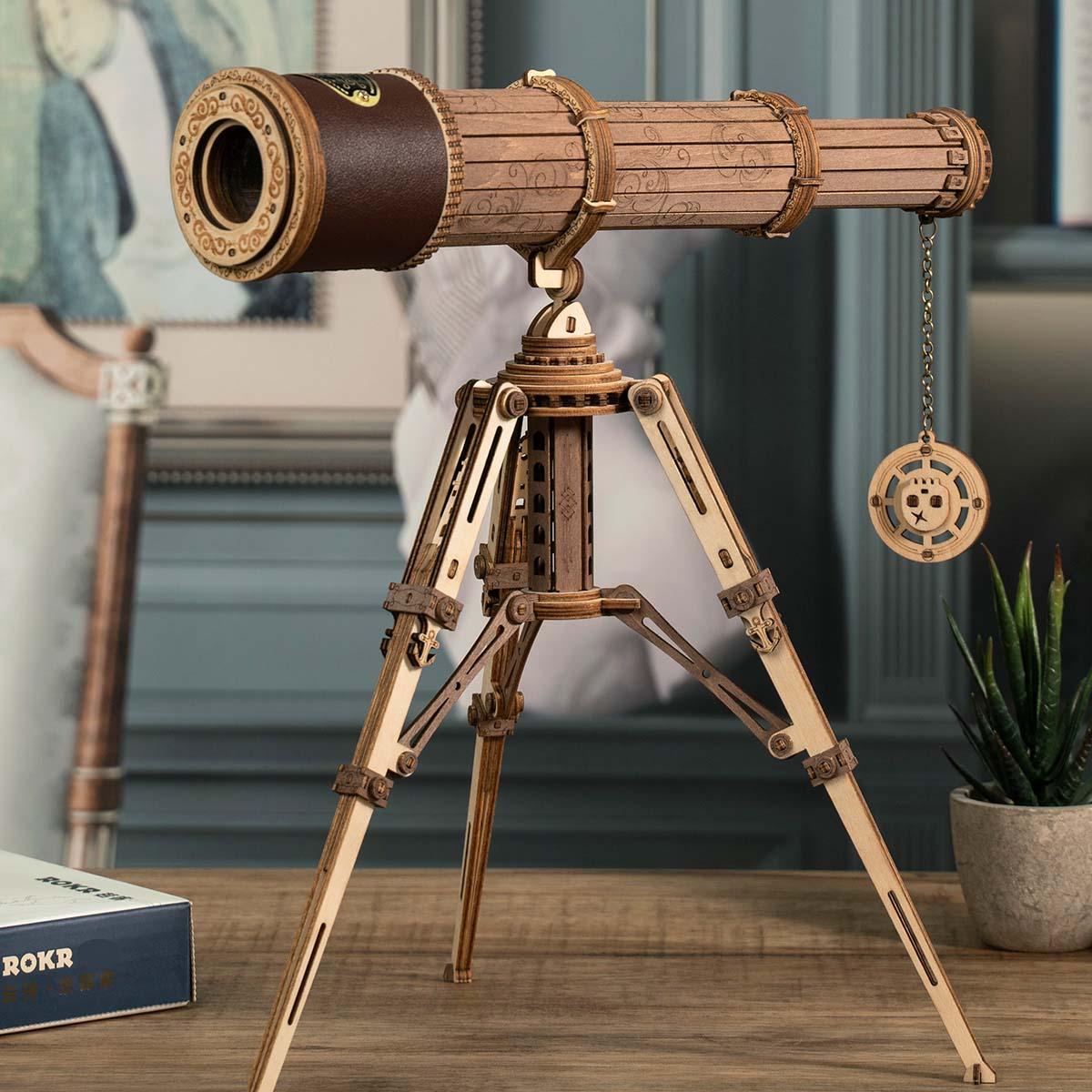 Stargazer's Vintage Monocular Telescope - 3D Wooden Puzzle by Extoril