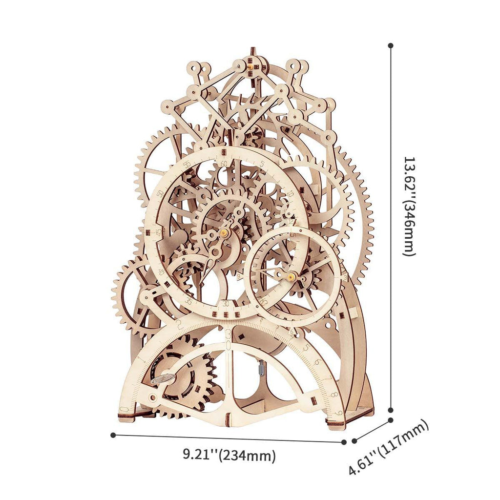 Temporal Craftsman Functional Wooden Pendulum Clock Kit - 3D Wooden Puzzle by Extoril